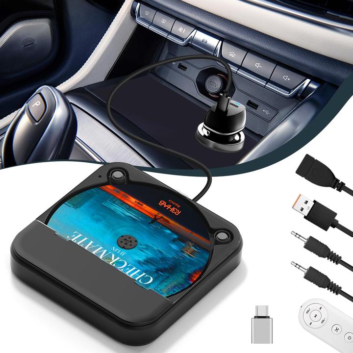 Dislind Externer Auto CD-Player mit USB/AUX-Anschluss