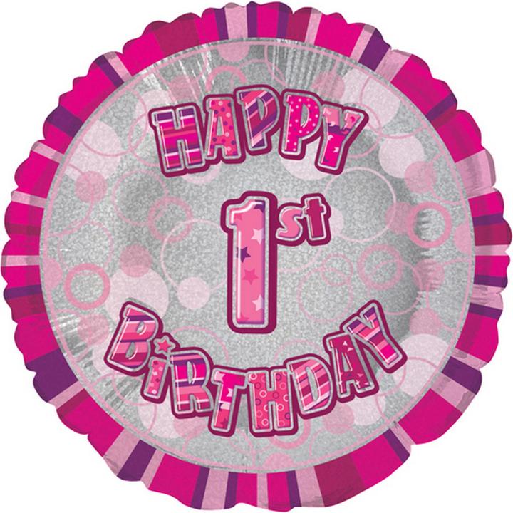 Immagine prodotto Unique Party Palloncino in foil da 18 pollici a cerchio rosa Happy Birthday (1 x)