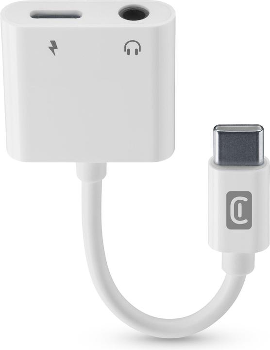 Actual product image Cellularline Sound & Charge Type-C/ 3.5mm Adapter White (3.5mm jack, USB-C, USB-C)