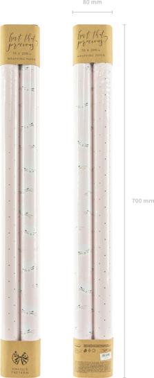 Image du produit Partydeco Papier cadeau chat 70 x 200 cm, 2 pièces, rose/blanc (Papier cadeau, 2 x)