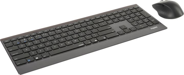 Produktbild Rapoo 9500M - Toetsenbord + Muis-set - Draadloos - QWERTY- Zwart (US, Kabellos)