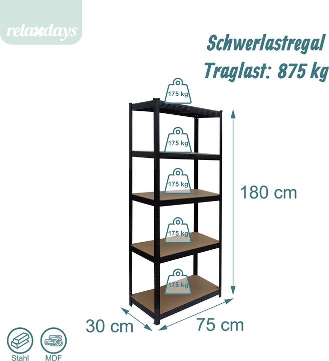 Actual product image Relaxdays heavy-duty shelf