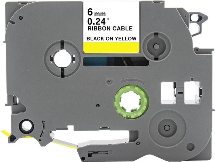 Produktbild Hermex Alternatives Etikettenband zu Brother TZe-FX611 Beschriftungsband (0.60 cm, Gelb, Schwarz)