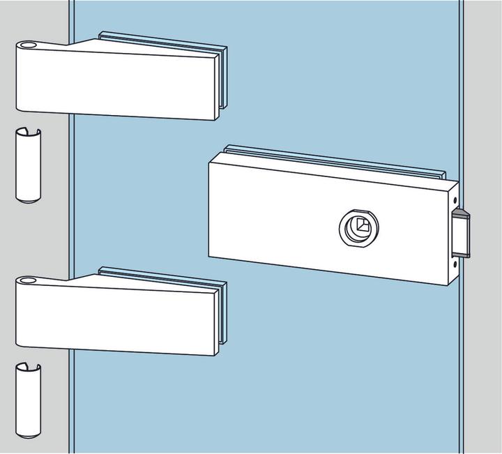 Immagine prodotto Dormakaba Kit di serrature per porte in vetro DORM (Cilindro profilato)