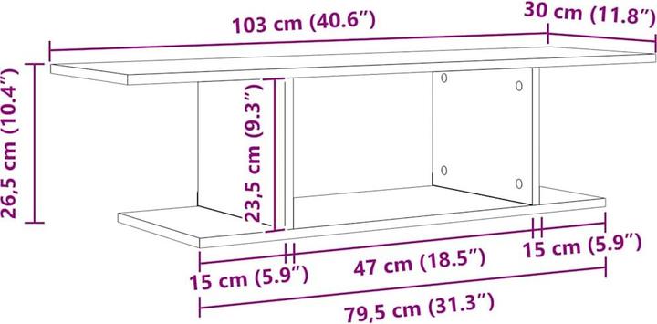 Image du produit vidaXL Holz TV-Ständer (103 x 30 x 26.5 cm)