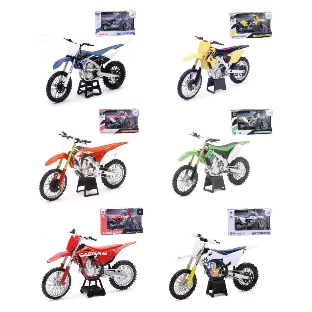 New Ray 1, 12 Diecast Japan Dirt Bikes 6 Asstd
