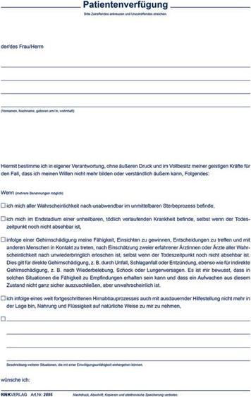 Actual product image Rnk Publisher Living Will Forms 2895 (10 x)