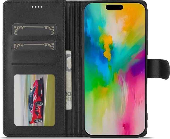 Actual product image LC.Imeeke iPhone 16 Pro - leather case cover (Apple iPhone 16 Pro)