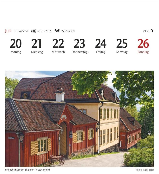 Produktbild Harenberg Schweden Sehnsuchtskalender 2026 - Wochenkalender mit 53 Postkarten