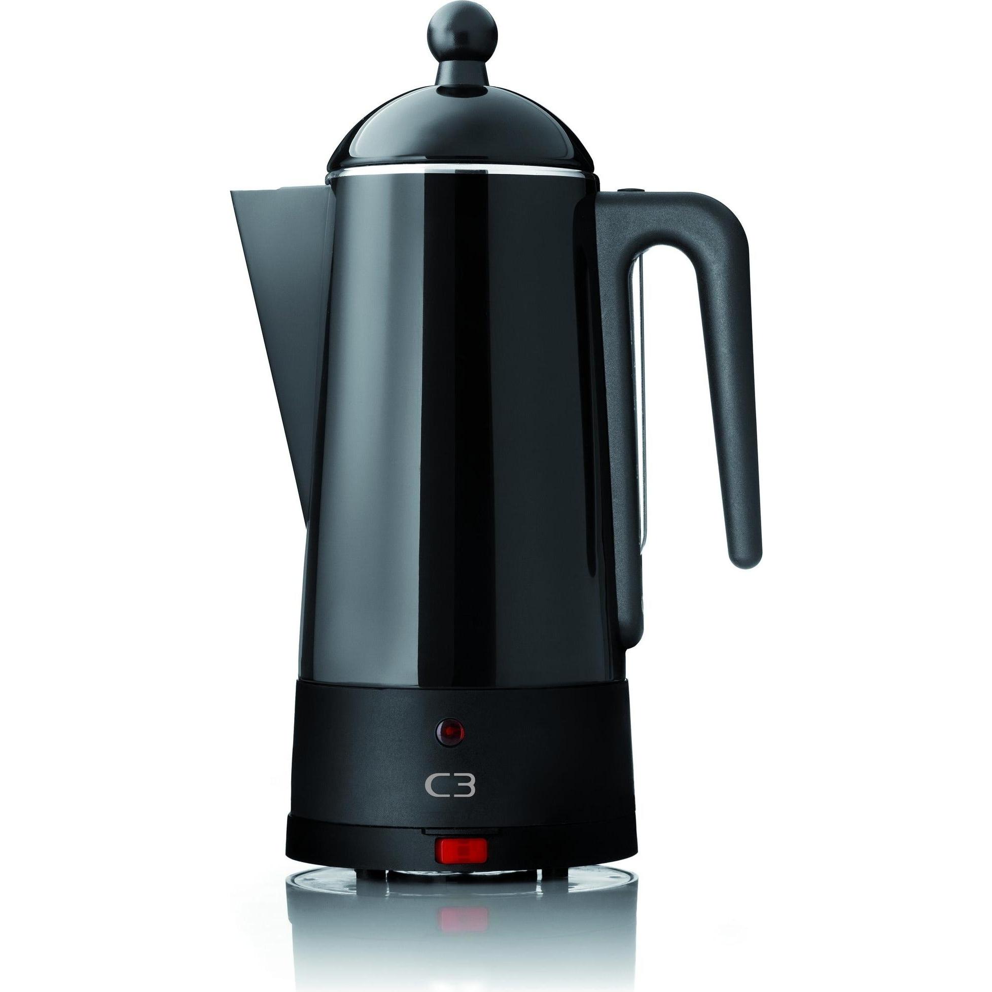 C3 Design Percolator 10 cup, black, Stainless Steel, 1.5 L, Ground coffee, 875 W, Stainless steel, Kaffeebereiter, Schwa...