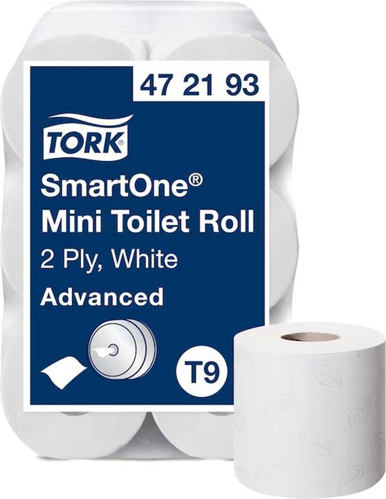 Tork 472193 Toilet paper Lotus SmartOne mini tissue white 620 sheets # 297492, 12 rolls/box, 111m (12 pcs.)