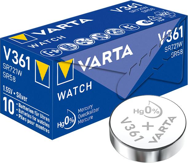 Actual product image Varta V361 / SR721W - 10 button cells (10 pcs., SR58, 22 mAh)