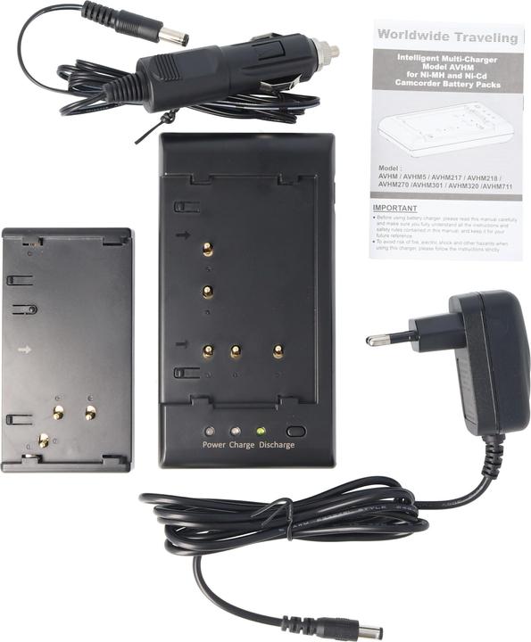 Produktbild AccuCell Schnell-Ladegerät passend für Sony, Sharp, Hitachi Akkus (Kamera Akku Ladegerät)