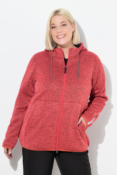 Produktbild Ulla Popken Strickfleece-Jacke, Teddyfleece, 2-Wege-Zipper, Reflektor (58)
