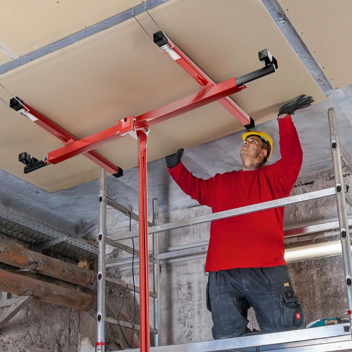 Actual product image Wiltec Extension 140cm XXL plasterboard lifter plasterboard mounting aid panel red (68 kg)