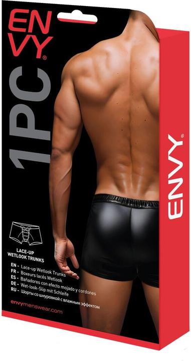 Produktbild Envy Xgen Lace-Up Wetlook Trunks-Black/Red-S/M Waist 28" - 32" (M, S)