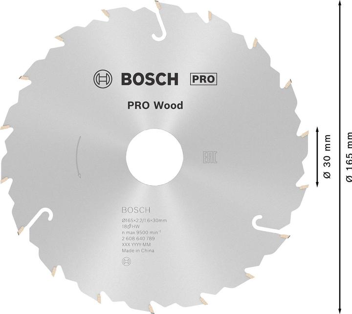 Produktbild Bosch Professional Zubehör PRO Wood Kreissägeblatt, 165 x 2.2 x 30 mm