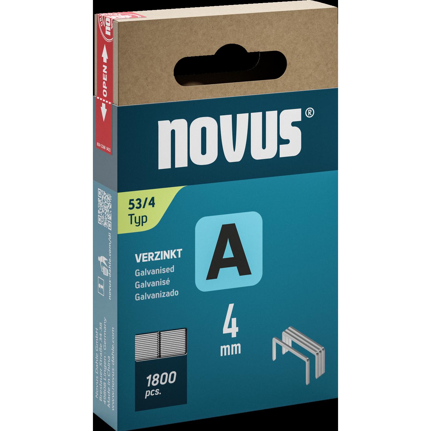 Thumbnail - Novus, Tackerklammern + Tackernägel, Feindrahtklammern A 53 4mm 1800 Stk.