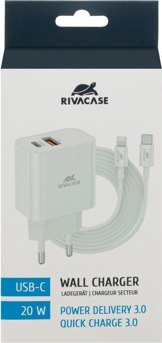 Produktbild Rivacase MOBILE CHARGER WALL/WHITE PS4102 WD5 (20 W, 2 Ports)