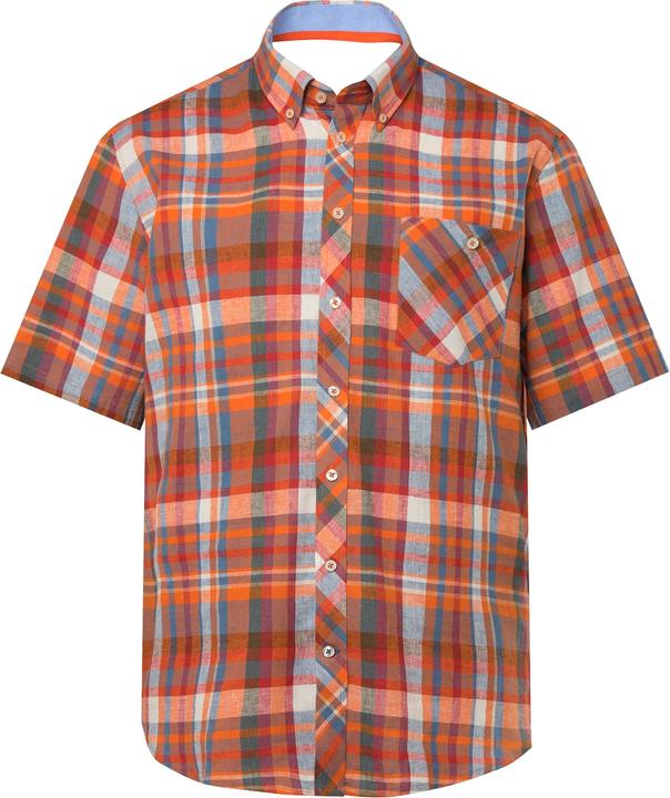 Produktbild Boston Park Leinenmix-Karohemd, Halbarm, Streifen, Buttondown-Kragen, Comfort Fit (XL)