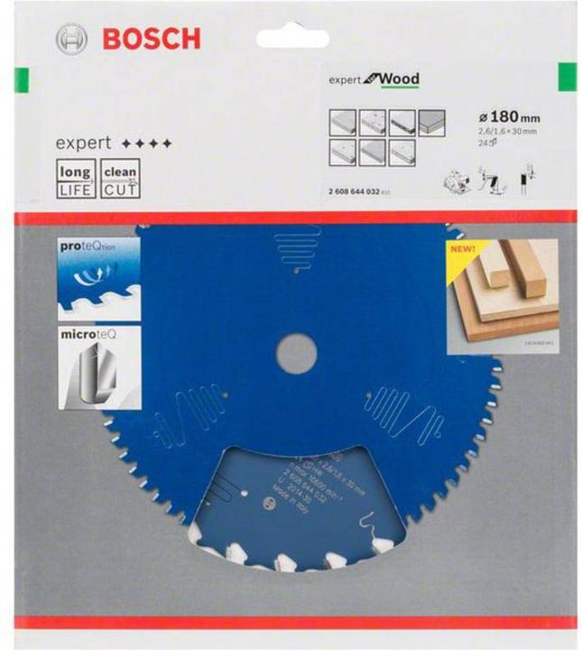 Image du produit Bosch Professional Zubehör Lame de scie circulaire Expert for Wood, 180 x 30 x 2,6 mm, 24