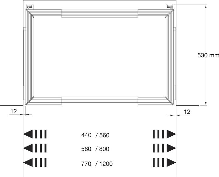 Produktbild Servetto Auszugsrahmen Vorder-/Rückseitenprofil Papillon 560 - 800 mm anthrazit (1 Stk.)