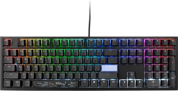 Actual product image Ducky Shine 7 PBT Gaming Keyboard, MX-Speed-Silver, RGB LED - blackout (US) (US, Cable)