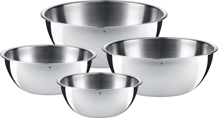 WMF Schüsselset 4tlg Edelstahl Schüsseln 0,75-2,75l stapelbar (24 cm, 2.75 l, 4 x)