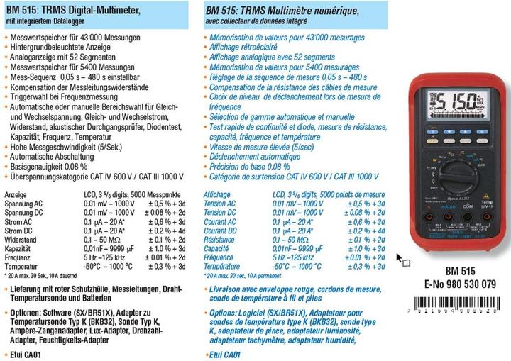 Produktbild Elbro Multimeter (CAT III 1000V, CAT IV 600V, Hand-Multimeter)