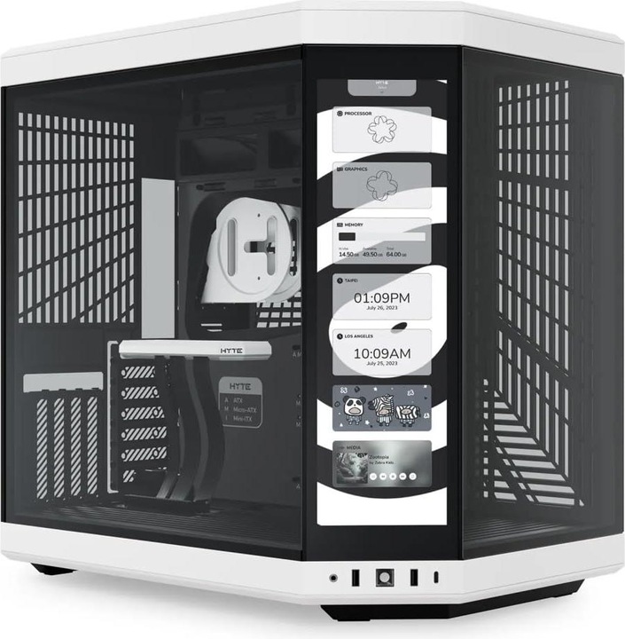 Hyte Y70 Touch White (blanc, verre trempé) (E-ATX, ATX, ITX, mATX)