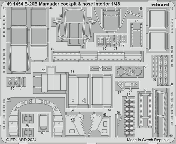 Actual product image Eduard B-26B Marauder cockpit & nose interior ICM