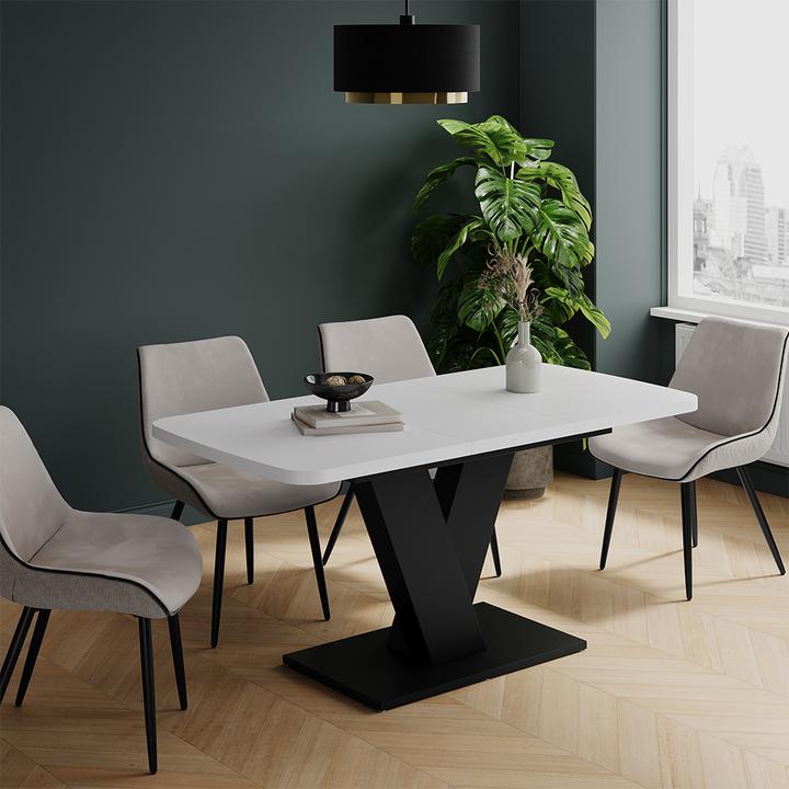 Actual product image Vicco Dining table Fenaro, White/black/Black, 120 x 80 cm extendable (120 x 80 x 77.40 cm)