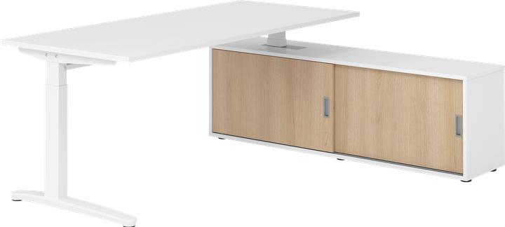 Immagine prodotto Hammerbacher Schreibtischkombi 180x80cm, Weiss/Weiss