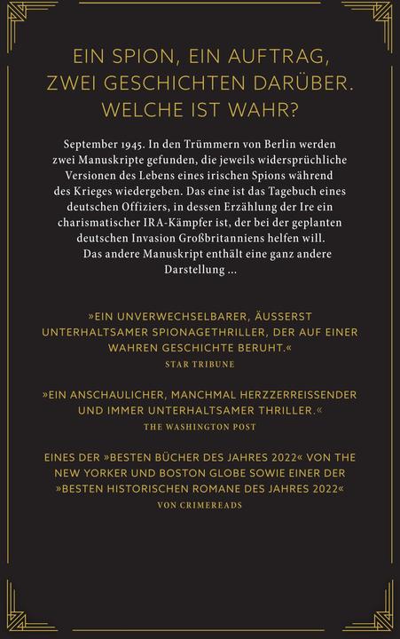 Nährwerte und Zutaten Der Ire (Deutsch, Peter Mann, Stefan Lux, Thomas Wörtche, 2024)