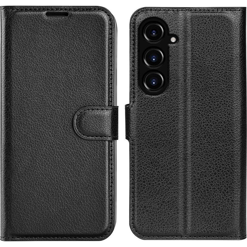 Cover-Discount Galaxy S23 FE - Leder Etui Hülle schwarz (Samsung Galaxy S23 FE), Smartphone Hülle, Schwarz
