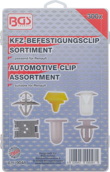 Actual product image BGS Automotive Clip Assortment for Renault 300 pcs.