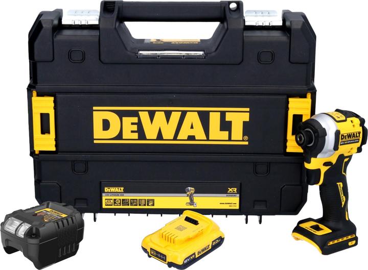 Produktbild DeWalt DCF 850 D1T Akku Schlagschrauber 18 V 205 Nm 1/4" Brushless + 1x Akku 2,0 Ah + Ladegerät +