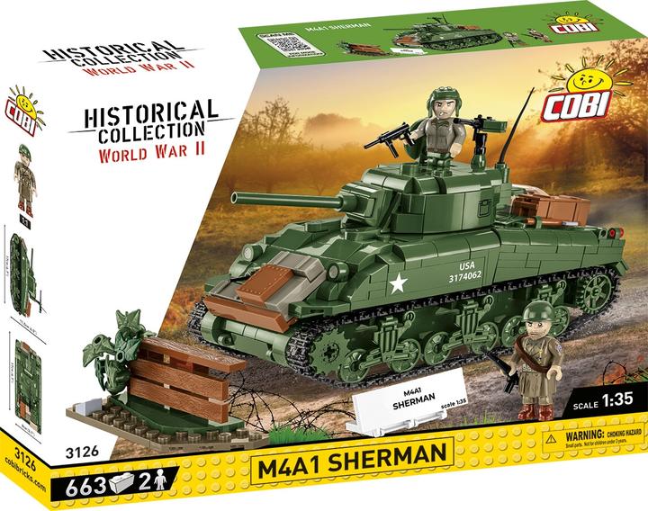 Actual product image Cobi 663 PCS HC WWII 3126 M4A1 SHERMAN