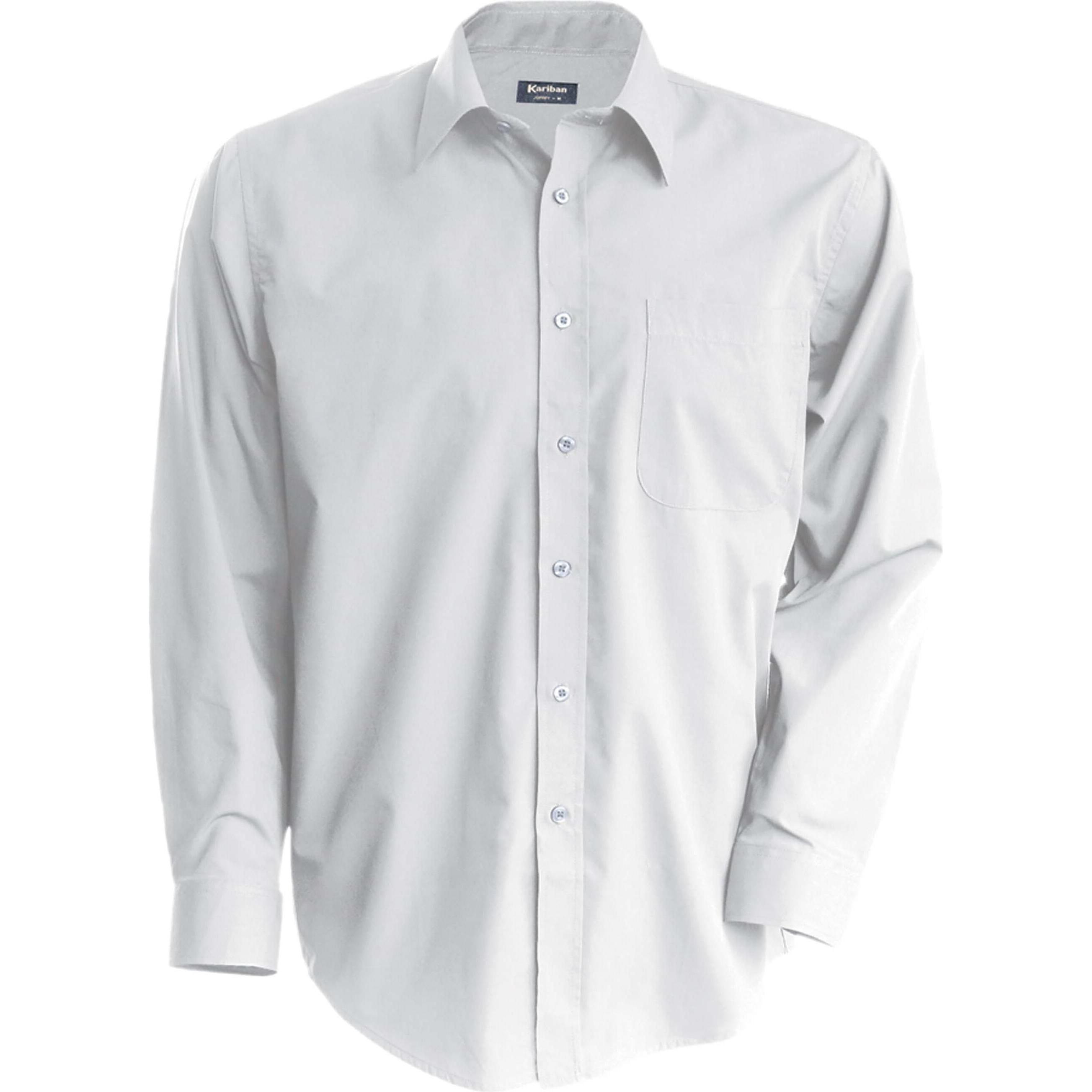 Kariban, Herren, Hemd, sans repassage, Weiss, (XL)