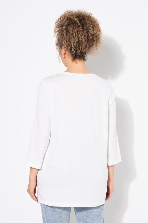 Produktbild Ulla Popken Shirt, Blüten, Classic, V-Ausschnitt, 3/4-Arm (58)