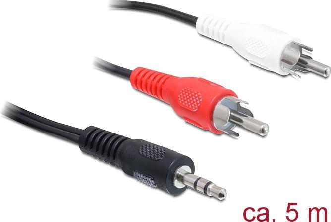Image du produit Delock prise jack 3,5 mm - 2x prise Cinch (5 m, Câble AUX)
