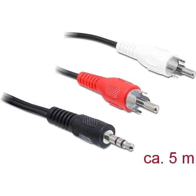 Thumbnail - Delock 3,5 mm Klinkenstecker - 2x Cinch Stecker (5 m, 3.5mm Klinke (AUX)), Audio Kabel