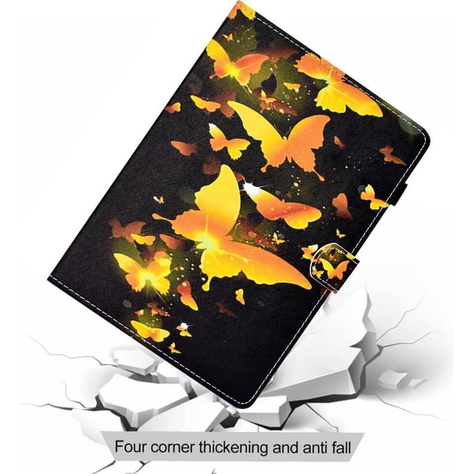 Thumbnail - Cover-Discount Galaxy Tab A9 - Schutzhülle Schmetterling gold (Galaxy Tab A9), Tablet Hülle, Gold