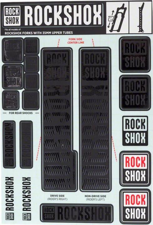 RockShox Fork Decal Kit, 35mm Forks MY18 stealth