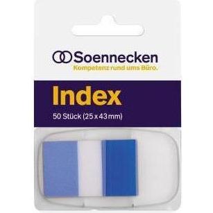 Soennecken, Haftnotiz, Haftstreifen Index Masse: 25 x 43 mm (B x H) Farbe: blau (25 x 43 mm)
