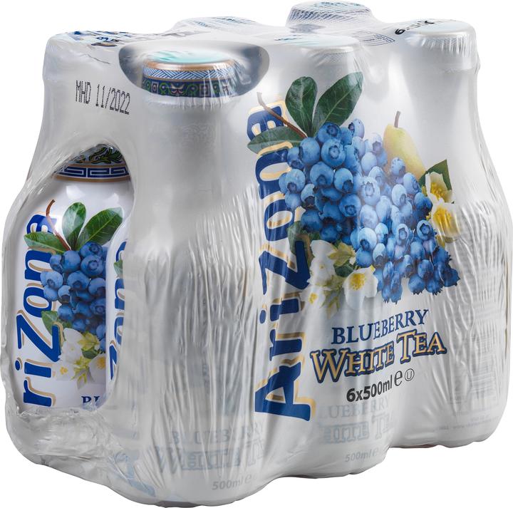 Actual product image AriZona WHITE TEA BLUEBERRY - Iced tea (6 x 50 cl)