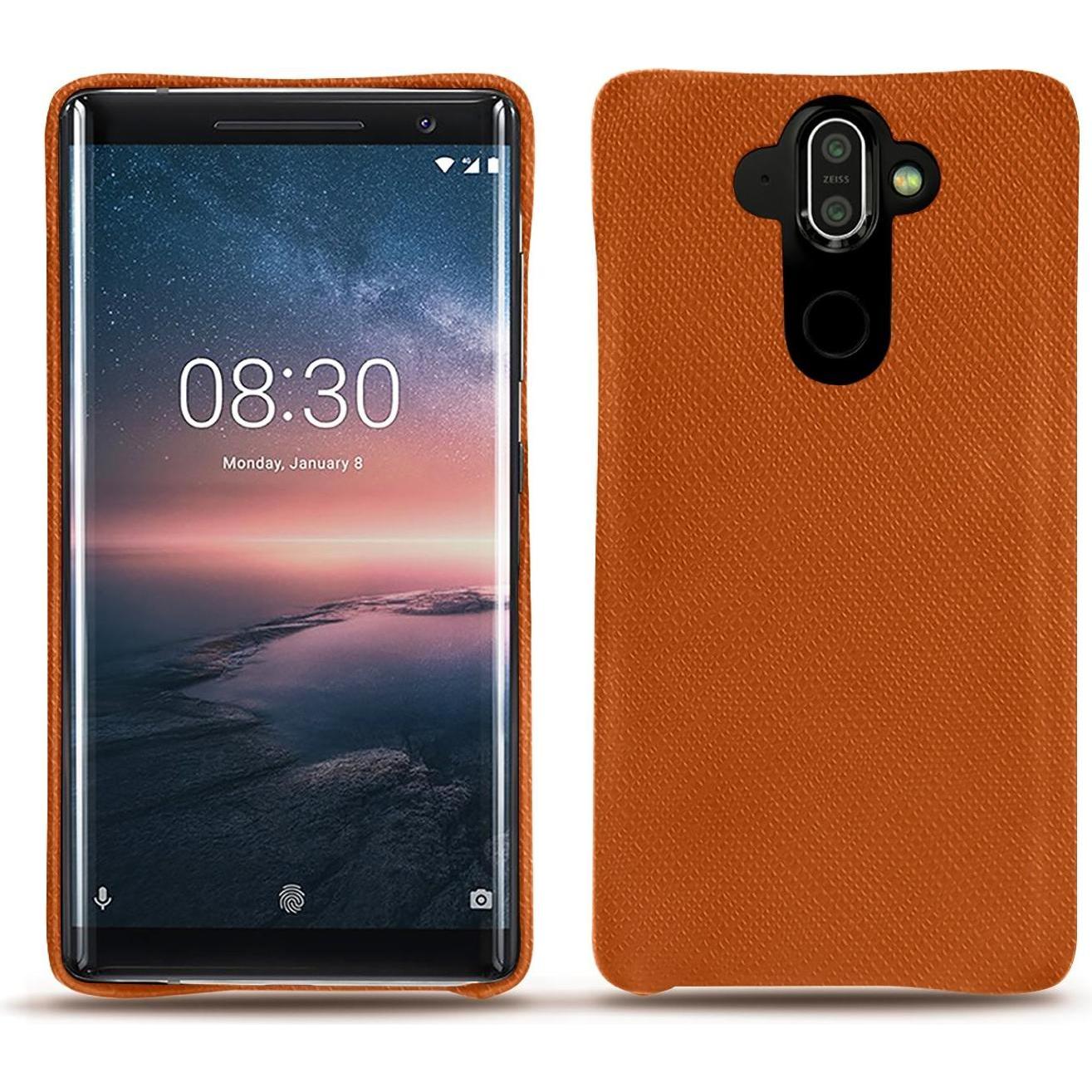 Noreve Lederschutzhülle (Nokia 8 Sirocco), Smartphone Hülle, Orange