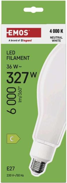Image du produit Emos Lampe LED filament ED90 / E27 / 36 W (327 W) / 6 000 lm / Blanc neutre (E27, 36 W, 6000 lm, 1 x, C)