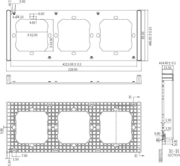 Produktbild Sonoff triple mounting frame for the installation of M5-80 wall switches