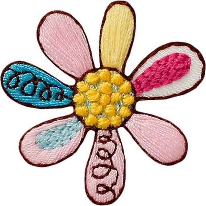 Mono Quick Applikationen - Fashion and Home - aufbügelbar Blumen bunt 3,4x3,6 cm 1 Stück (1 Stk., 3.60 x 3.40 cm)